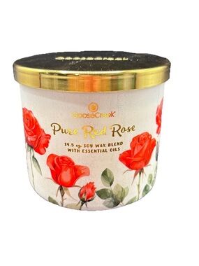 Goose Creek Pure Red Rose 3 wick Candle 14.5 oz Jar Spring Cactus Sandalwood